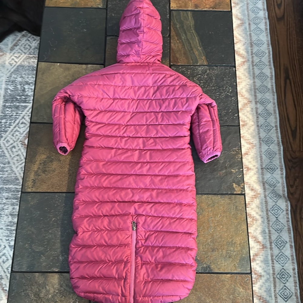 Patagonia Kids Magenta Down Hooded Puffer Onesie 6 months